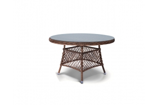«Эспрессо» плетеный круглый стол из искусственного ротанга (коричневый)