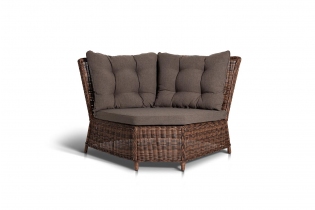 «Бергамо» плетеный угловой диванный модуль (коричневый)